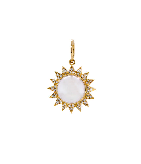 Pearl Sunburst Pendant - 14K